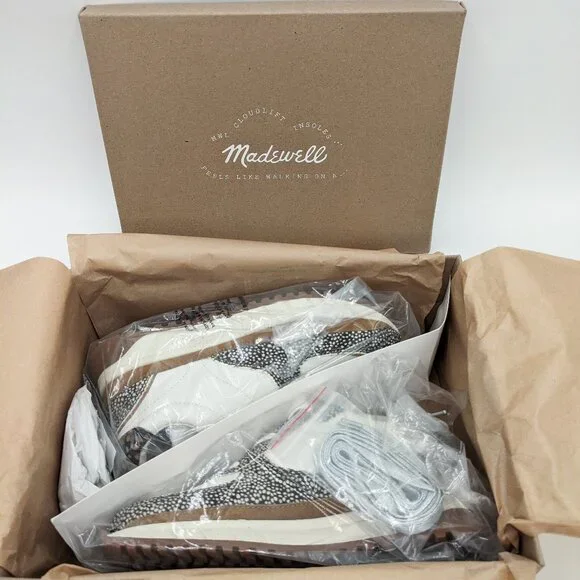 Madewell MWL Kickoff Trainer Sneakers in Leather and Spot Mix Size 5.5 - Picture 2 of 8